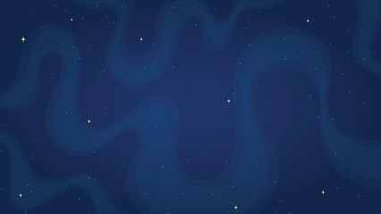 Abstract deep space background vector illustration. Comic style starry deep space wallpaper on horizontal blue color background for astrology graphic concept or futuristic children space game. © moonnoon