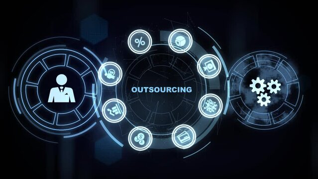 Business, Technology, Internet and network concept. Outsourcing human resources.