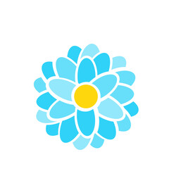 Blooming flower silhouette vector. Simple flowers for a beautiful decoration