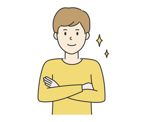 Man smiling with his arms folded