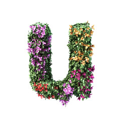 3d rendering of Bougainvillea alphabet	
