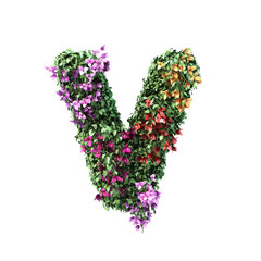 3d rendering of Bougainvillea alphabet	
