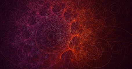 Fototapeta na wymiar 3D rendering abstract multicolor technology fractal light background
