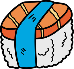 food doodle illustration on transparent background