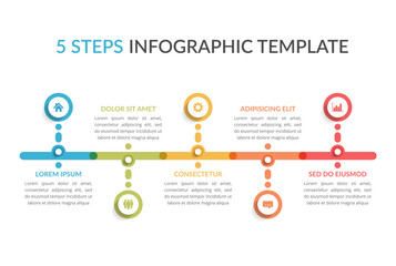 Infographic template with 5 steps, workflow, process chart