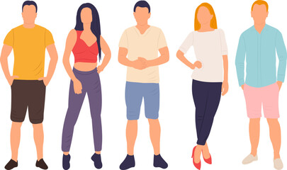 Obraz premium group of people in flat style isolated, vector