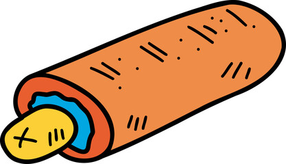 food doodle illustration on transparent background