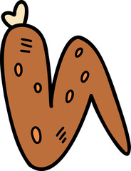 barbeque doodle illustration on transparent background