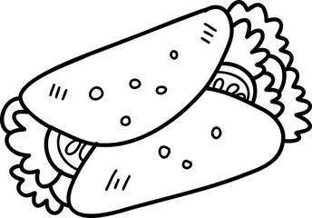 food doodle illustration on transparent background