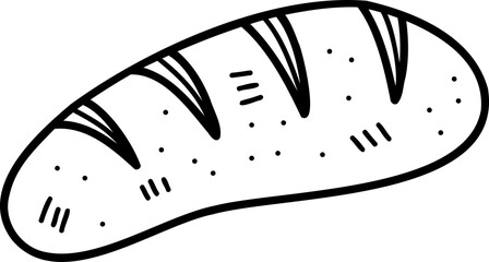 bread doodle illustration on transparent background