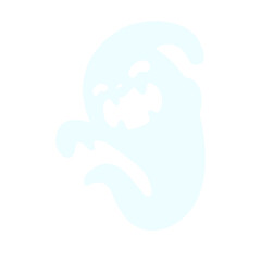 A cartoon white evil ghost that has fun haunting people on Halloween.