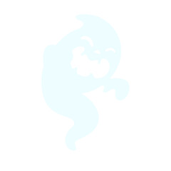 A cartoon white evil ghost that has fun haunting people on Halloween.