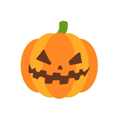 Yellow pumpkin vector for carving scary ghost faces for Halloween.