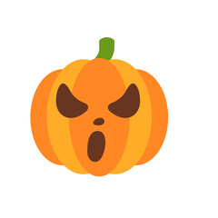 Yellow pumpkin vector for carving scary ghost faces for Halloween.