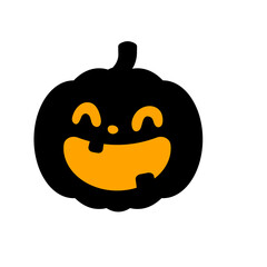 Yellow pumpkin vector for carving scary ghost faces for Halloween.