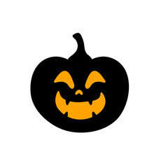 Yellow pumpkin vector for carving scary ghost faces for Halloween.