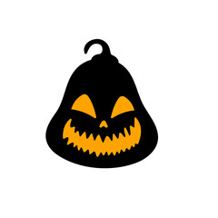 Yellow pumpkin vector for carving scary ghost faces for Halloween.