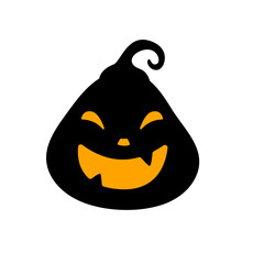Yellow pumpkin vector for carving scary ghost faces for Halloween.