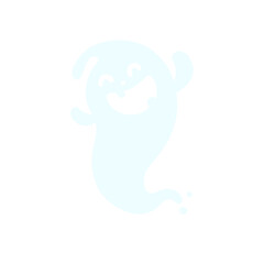 A cartoon white evil ghost that has fun haunting people on Halloween.