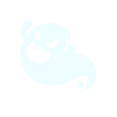 A cartoon white evil ghost that has fun haunting people on Halloween.