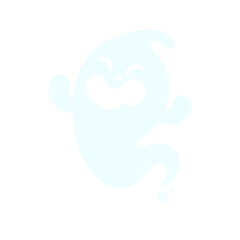 A cartoon white evil ghost that has fun haunting people on Halloween.