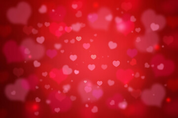 red and pink abstract heart shape background for valentine and Christmas.