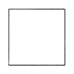 Black square frame element with line border png.