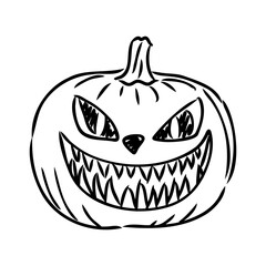 Sticker Halloween pumpkin. Vector illustration. pumpkin for halloween vector sketch