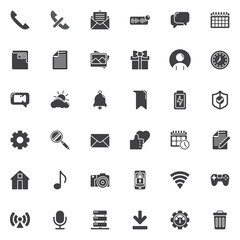 Mobile phone UI vector icons set