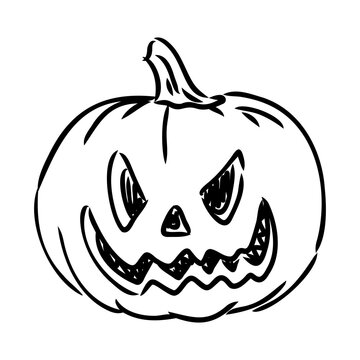 Sticker Halloween pumpkin. Vector illustration. pumpkin for halloween vector sketch