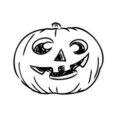 Sticker Halloween pumpkin. Vector illustration. pumpkin for halloween vector sketch