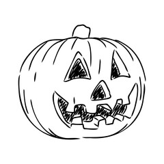 Sticker Halloween pumpkin. Vector illustration. pumpkin for halloween vector sketch