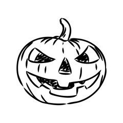 Sticker Halloween pumpkin. Vector illustration. pumpkin for halloween vector sketch