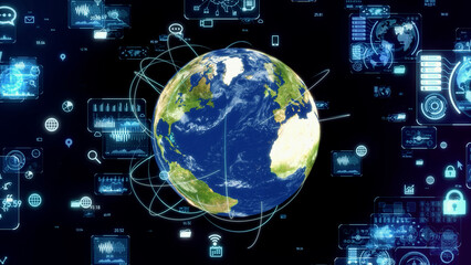 Global communication network concept. Digital transformation.