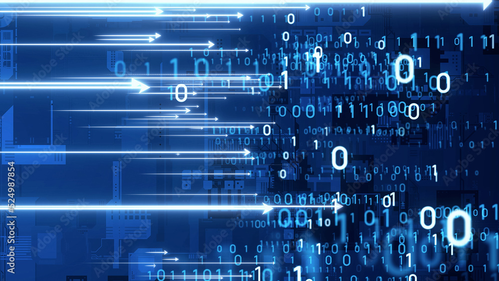 Poster Digital transformation concept. DX. Data uploading.