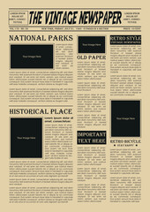 Newspaper pages in vintage, Retro Newspaper Design