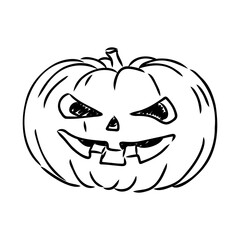 Sticker Halloween pumpkin. Vector illustration. pumpkin for halloween vector sketch