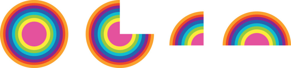 Obraz premium Circle strip background. Smooth color concentric circles. Vector Illustration for banner, flyer, poster, or wallpaper. Vector easy editable 