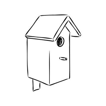 recommend clip art: Hand drawn nesting boxes doodle. Birdhouse in sketch style. Vector illustration isolated on white background.