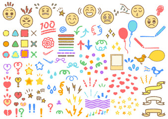 感嘆符や記号のアイコンセットイラスト【カラフル】