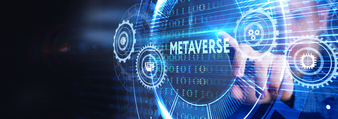 Metaverse virtual world, metaverse digital world intelligent futuristic interface technology.