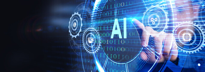 AI Learning and Artificial Intelligence Concept. Business, modern technology, internet and...