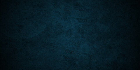 Backdrop Vintage blue stone grunge concrete cement blackboard chalkboard wall floor texture. Black anthracite dark blue grunge old texture panorama backdrop background.