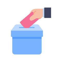 Election ballot vector. The hand holding the voting card of most people in making a choice.