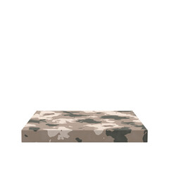 Product display with camouflage texture. 3D display stand.