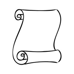 Vector hand drawn illustration of old scrolls in vintage engraved style. isolated on white background.