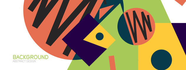 Abstract background with blocks, lines, geometric shapes. Techno or business concept for wallpaper, banner, background, landing page