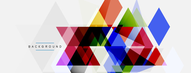 Color triangles composition, geometric abstract background. Techno or business concept, pattern for wallpaper, banner, background, landing page