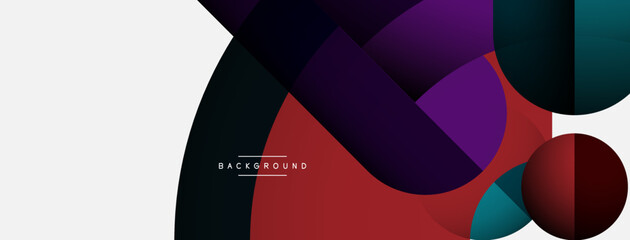 Geometric abstract background. Round shapes, circles, lines composition for wallpaper banner background or landing page