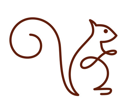 The one line stylized squirrel symbol.
